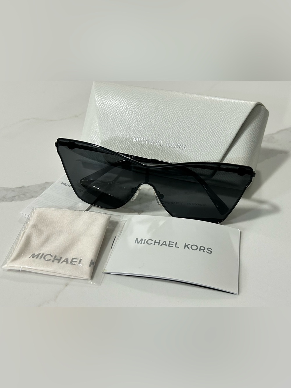 Michael Kors Black Oversized Shield Sunglasses